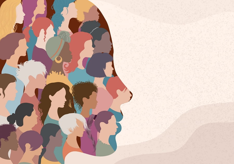 Illustrated graphic of women